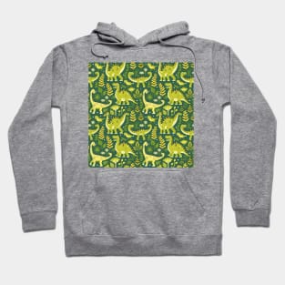 Delightful Dinosaurs in Enchanted Garden Pattern Hoodie